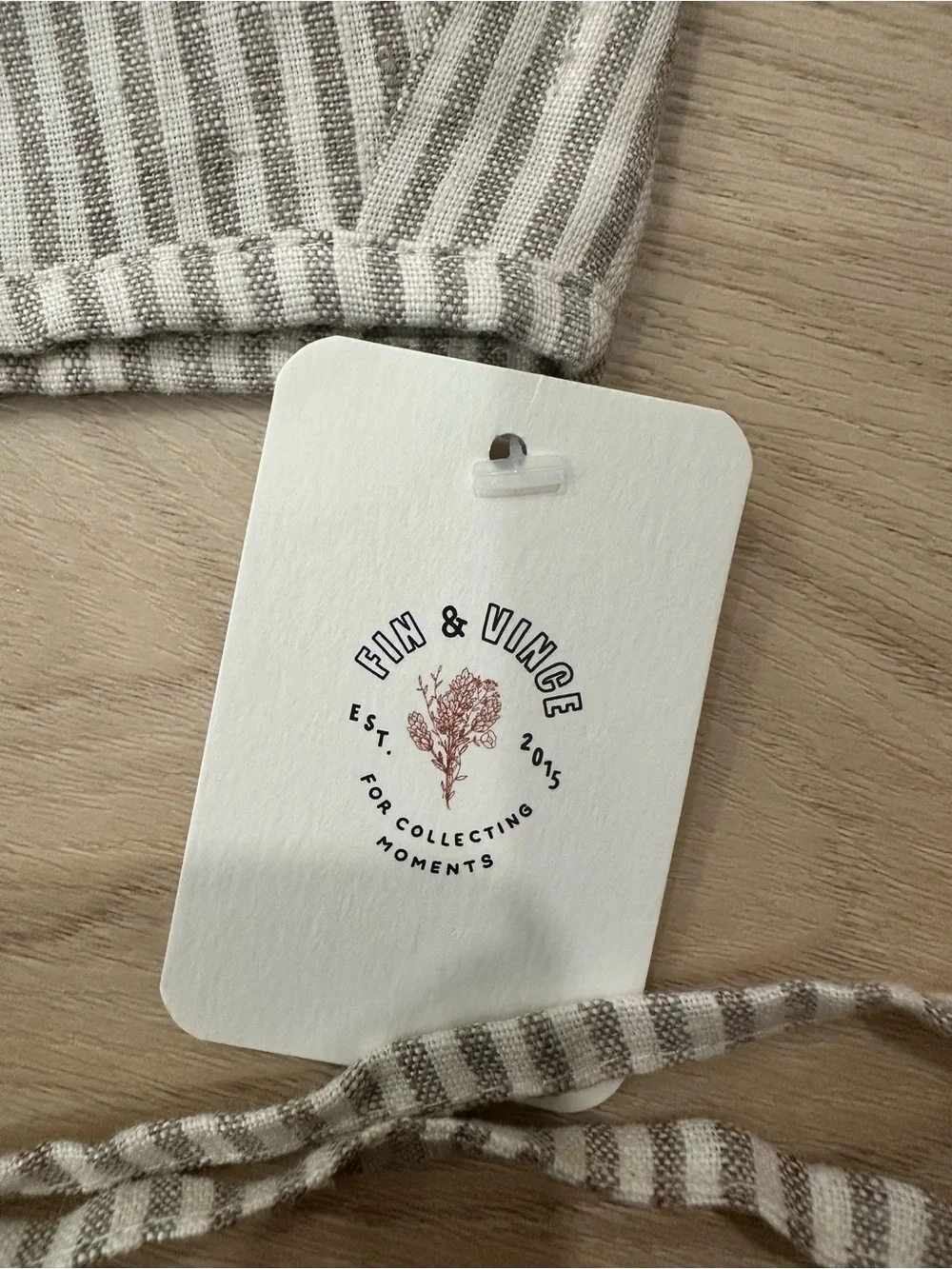 Fin & Vince striped linen bunny bonnet